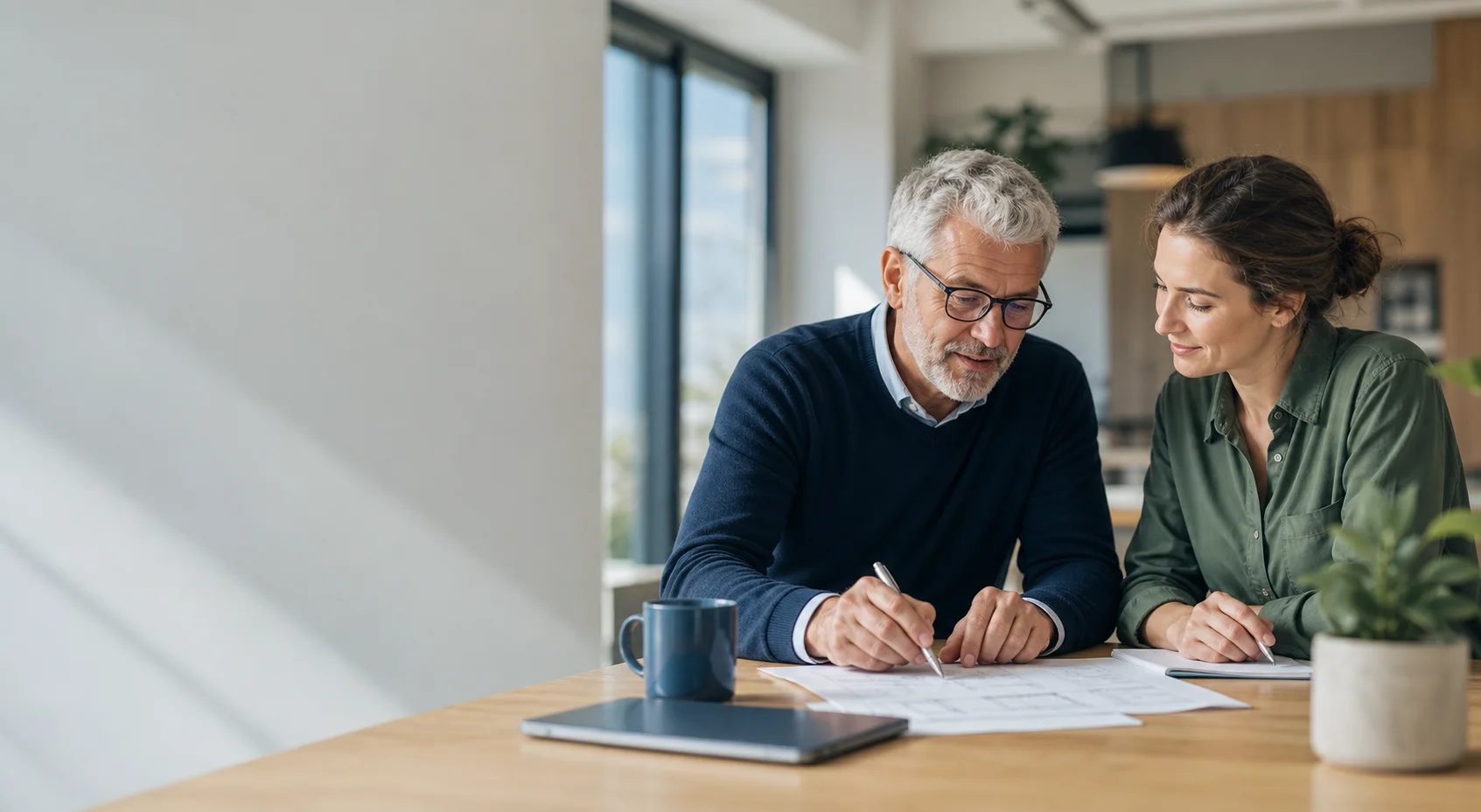 Seniors expérimentés échangeant dans un cadre professionnel